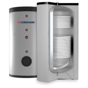 Бойлер 200 л BOLLY® 2 AP (2 збільшених ТО) WB (тверда незйомна ізол.) POLYWARM® Cordivari srl