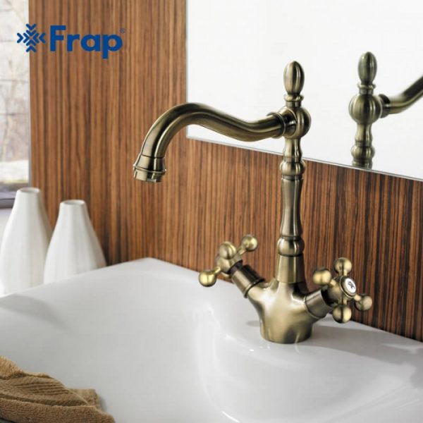 Смеситель для кухни Frap F4019-4 бронза фото 