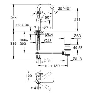 Смеситель для раковины Grohe Essence 32628001