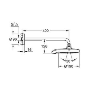 Лейка для верхнего душа с держателем Grohe Power&Soul Cosmopolitan 190 26172LS0