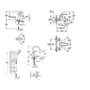 Набор смесителей Grohe Eurosmart M-Size 123248MK