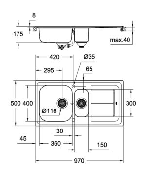 Кухонная мойка Grohe Sink K300 31564SD0