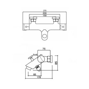 Смеситель для ванны Qtap Inspai-Therm CRM T300600_