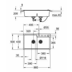 Кухонная мойка Grohe Sink K500 31649AT0