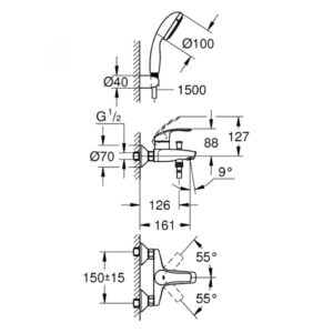 Смеситель для ванны Grohe Eurosmart 3330220A