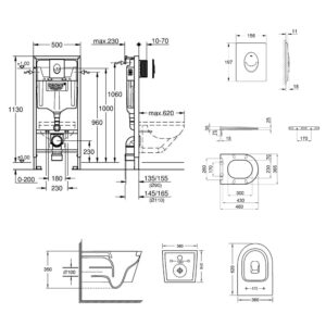 Набор инсталляция 4 в 1 Grohe Rapid SL 38721001 + унитаз с сиденьем Qtap Jay QT07335176W
