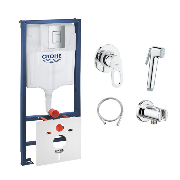 Комплект Grohe инсталляция Rapid SL 38772001 + набор для гигиенического душа со смесителем BauLoop 11104202 фото 