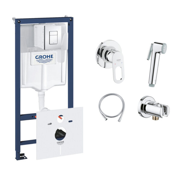 Комплект Grohe инсталляция Rapid SL 38827000 + набор для гигиенического душа со смесителем BauLoop 11104202 фото 