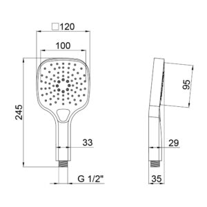 Лейка для ручного душа Qtap Rucni A121N3KCW