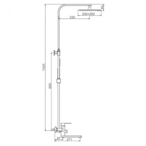 Душевая система Frap F24802-6 черного цвета