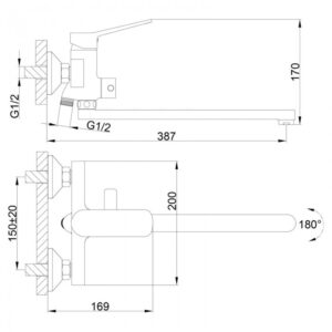 Смеситель для ванны Frap F2261