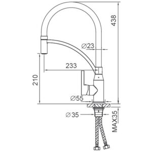 Смеситель для кухни с гибким изливом Frap F4552