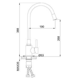 Смеситель для кухни Frap F40994-8 гибкий