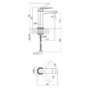 Смеситель для раковины Qtap Kralovice 1029103C