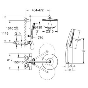 Душевая система Grohe Rainshower Smartactive 26647000