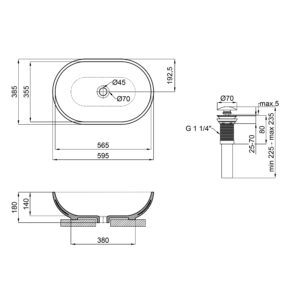 Раковина-чаша Qtap Leo 585х380х180 White с донным клапаном QT1111A028W