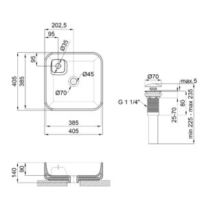 Раковина-чаша Qtap Stork 400х400х140 White с донным клапаном QT1511A057TW