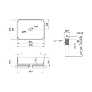 Раковина-чаша Qtap Tern 500х370х200 White с донным клапаном QT1711A048W