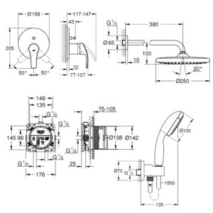 Душевая система Grohe Grohtherm SmartControl 26416SC3