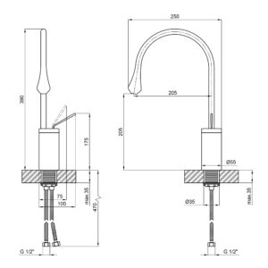 Смеситель для раковины Qtap Virgo 1066H103K