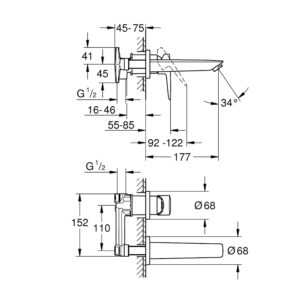 Смеситель для раковины скрытого монтажа Grohe BauLoop New 20289001