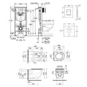 Набор инсталляция 4 в 1 Grohe Rapid SL 38772001 + унитаз с сиденьем Qtap Tern QT13332141ERW