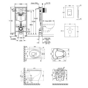Набор инсталляция 4 в 1 Grohe Rapid SL 38772001 + унитаз с сиденьем Qtap Leo QT11331002ERW