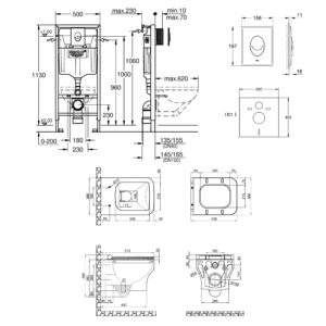 Набор инсталляция 4 в 1 Grohe Rapid SL 38721001 + унитаз с сиденьем Qtap Cardinal QT0433C660HW