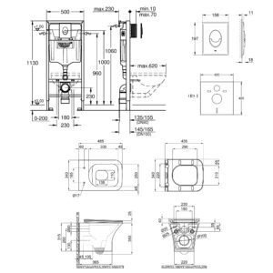 Набор инсталляция 4 в 1 Grohe Rapid SL 38721001 + унитаз с сиденьем Qtap Presto QT24332615EW