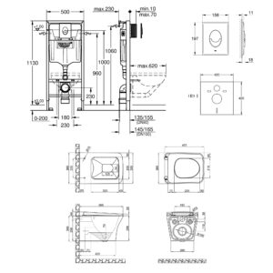 Набор инсталляция 4 в 1 Grohe Rapid SL 38721001 + унитаз с сиденьем Qtap Gemini QT25332614EW