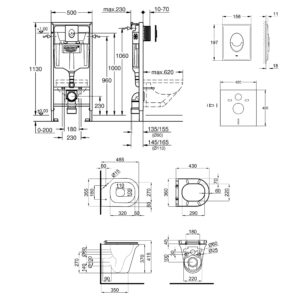 Набор инсталляция 4 в 1 Grohe Rapid SL 38722001 + унитаз с сиденьем Qtap QtapVirgo QT1833051ERW