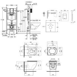 Набор инсталляция 4 в 1 Grohe Rapid SL 3884000G + унитаз с сиденьем Qtap Robin QT13332141ERMB