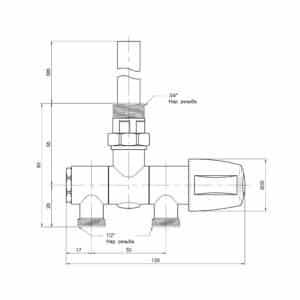 Вентиль Icma 1/2″х3/4″ для полотенцесушителя №968