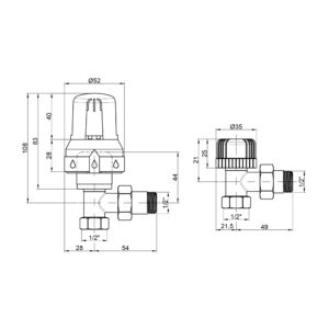 Термокомплект Icma 1/2″ прямой №KTE985+775+815