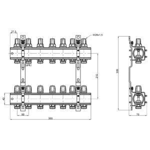 Коллектор сборный ICMA K005 1″ х 7