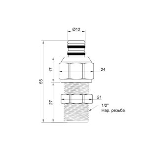 Переходник обжимной Icma 16х1/2″ НР №531