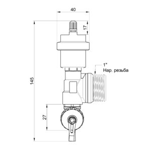 Сливная группа Icma 1″ с воздухоотводчиком №269