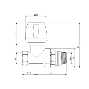 Кран радиаторный Icma 1/2″ с антипротечкой прямой №813+940