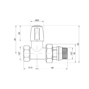 Кран радиаторный Icma 1/2″ с антипротечкой прямой без ручки №815+940