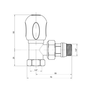 Кран радиаторный Icma 1/2″ с антипротечкой угловой №1124
