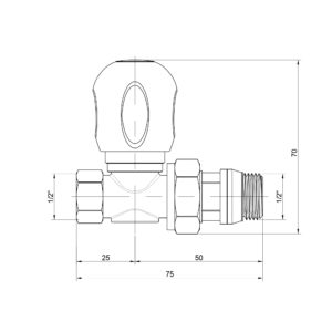 Кран радиаторный Icma 1/2″ с антипротечкой прямой №1125