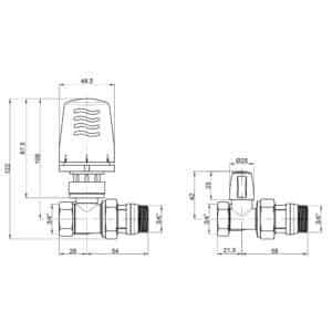 Термокомплект Icma 3/4″ с антипротечкой прямой №KIT_1100+775-940+815-940