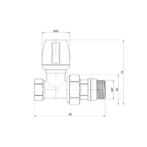 Кран радиаторный Icma 3/4″ с антипротечкой прямой №813+940