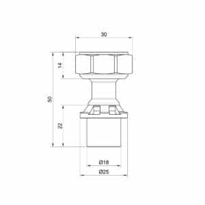 Переходник пресс Icma 16х3/4″ ВР с накидной гайкой №416