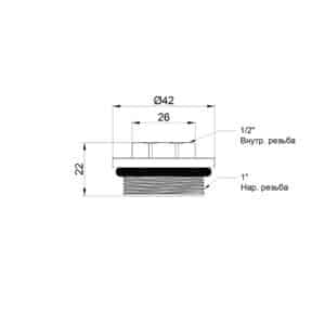 Футорка для коллектора SD Plus 1″х1/2″ ВН SD35415