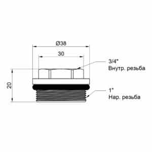 Футорка для коллектора SD Plus 1″х3/4″ ВН SD35420