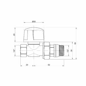 Кран радиаторный Icma 1/2″ прямой №775+940