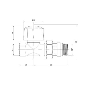 Кран радиаторный Icma 3/4″ прямой №775+940