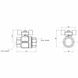 Кран шаровой Icma 1″ прямой №349