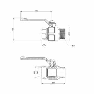 Кран шаровой Icma 1″1/2 прямой №352